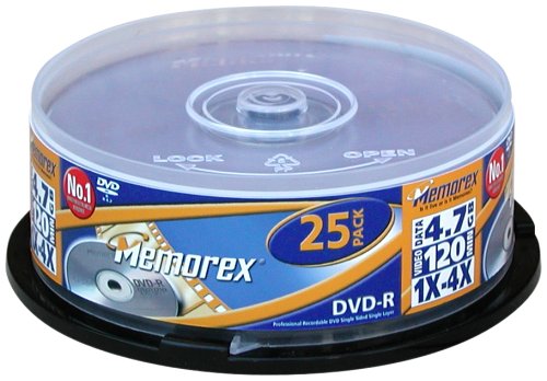 MP3 Player: Memorex 25er Spindel 1x-4x DVD-R Rohlinge