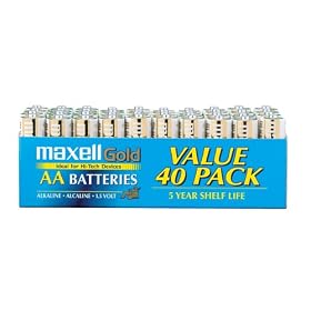 Maxell 40-Pack AA Alkaline Batteries