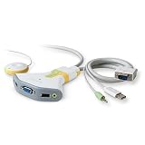 Belkin 2-Port KVM Switch with Audio Support and Built-In Cabling (USB, F1DL102U)