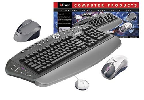 TV Geraete: Trust Computer Trust 370B Easy Scroll Wireless Desk Set Tastatur schnurlos 103 Tasten MS W98 D +Maus, 33 Tasten Schwarz