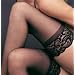 Sheer Lace Top Thigh High Stockings, Black by Music Legs