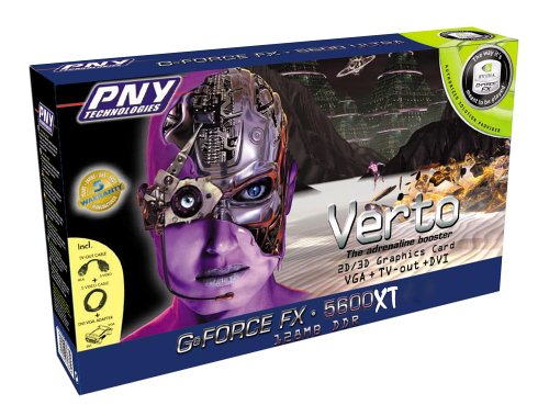 Projektoren: PNY VERTO NVidia GeForce NVidia GeForce FX 5600 XT 128 MB DDR AGP, DVI, TV-Out Grafikkarte