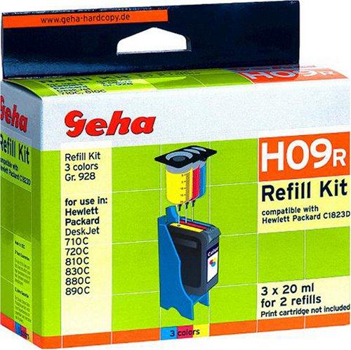 Handys ohne Vertrag: Geha T927E Refill Kit H09R Tinte farbig DeskJet 700C/810C/812C/815C/880C/890C/895C