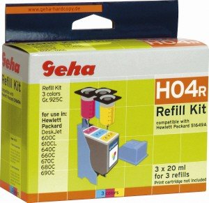 Handys ohne Vertrag: Geha T925 Refill Kit H04R Tinte 3-farbig DeskJet 350C/600C OfficeJet 700