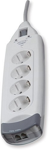 Kamerazubeh&ouml;r: Belkin 4-Fach �berspannungsschutz "SurgeMaster", Home Serie, zus�tzlicher Schutz f�r Telefon, bis zu 80.000 Euro Garantie f�r angeschl. Ger�te, 2m