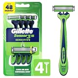 Gillette Sensor3 Disposable Razors for Men, 4 Count - FREE W/MAIL-IN REBATE (In Box)