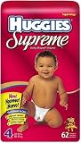 Huggies Supreme Diapers Step 4, Super Mega Pack, 62 Diapers