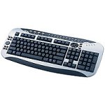 Netzwerk: Qtronix Scorpius M1 Tastatur PS/2 104 Tasten MS W98 D +44 Tasten Schwarz-silber