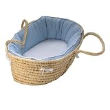 MOSES BASKET - BLUE SEERSUCKER GINGHAM