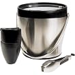 OXO SteeL 1058009 Ice Bucket and Ice Tongs with Tong Holder