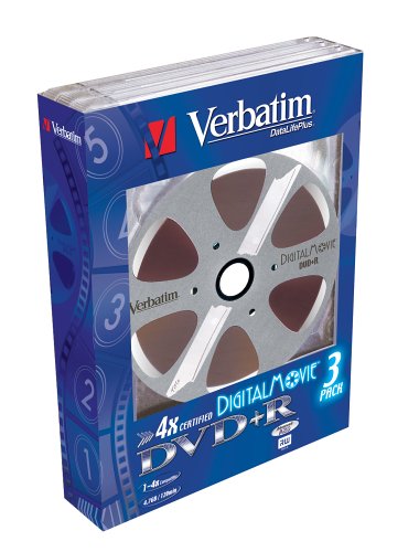 Verst&auml;rker und Receiver: Verbatim DVD+R 4X 4,7GB DIGITAL MOVIE 3er Pack Super Jewel Case DVD-Rohlinge