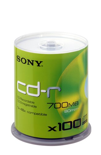 Festplatten: Sony CD-R 100er Spindel CD-Rohlinge, 48x, 700MB