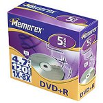 MP3 Player: Memorex DVD+R 4.7GB 8x Speed 5er Pack Jewel Case DVD-Rohlinge