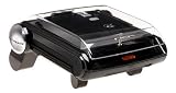 George Foreman GR19BWBC Contemporary Design Grill with Bun Warmer, Black