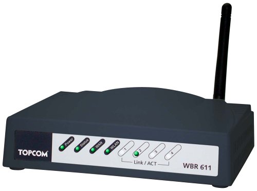 TV Ger&auml;te: Topcom Skyracer WBR 611 Wireless-DSL-Router mit 4 Ethernet-Ports 11 MBit mit 128-bit WEP-Verschl�sselung