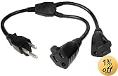 Cables Unlimited 1-Feet Outlet Xtender Power Cord Splitter