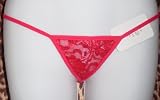 Ladies Lace Low Rise G-String Thong V Back O/S Fits Most (Click for more colors)