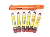 CH Hanson 00126 6 pack of Red Lumber Crayons with Bonus Crayon Armor