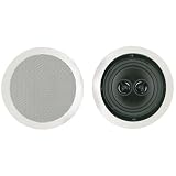 BIC America M-SR6D 150-Watt 2-Way In-Ceiling Speaker with Dual Tweeters, White