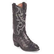 Tony Lama Men's Royal Hornback Caiman Alligator in Black - Tony Lama Men's 13 Royal Hornback Caiman Alligator in Black. Ask any old or new cowboy/cowgirl alike how they would survive in the rugged toughness of the El Paso high desert terrain and Tony Lama would likely be part of their answer. Tony Lama started making boots in El Paso, Texas, back in 1911. Known for their traditional cowboy boot making ways, they make some of the finest boots around with high quality leathers and designs. Youve found them at BootBarn.com! Boot Features Tailcut Caiman Alligator Vamp. Black Shadow Kidskin Shaft. Cushion Comfort Insoles. Leather 3/4 Welt Outsole. White Welt Stitching. Medium Round Toe, 1 5/8 Western Heel. Special Order May be Required. Allow 8-10 weeks for special deliveryCall 888.440.2668 to verify stock availability 