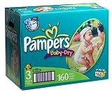 Pampers Baby-Dry Diapers, Size 3, Economy Pack, 160 Diapers