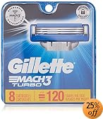 Gillette Mach3 Turbo Refill Cartridges, 8-Count Box