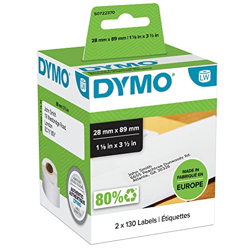 Digitalkameras: Dymo LabelWriter Dymo Adress Etiketten, 28 mm x 89 mm, wei�, 2 x 130 Etiketten
