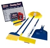 Quickie Del. Cleaning Set: Angle Cut Broom, Auto Sponge Mop, Dust Mop, Dust Brush/Pan, Sponge, Soap Box, Cleaning Chrt