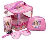 Barbie Slumber Party Sleepover Case - Set Includes Cosmetics Case, Memo Pad, Mask, Hair Brush & Stickers
