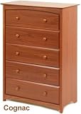 Beatrice Five Drawer Chest In Cognac