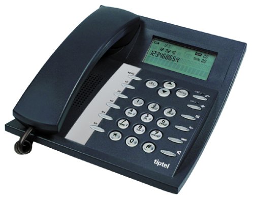 TV Ger&auml;te: tiptel Profi Clip stahlblau Analoges Komfort Telefon mit Telefonregister, Rufnummernanzeige (CLIP)