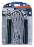 Body Sculpture BK-203 9 P.P Skip Rope Black Wood Handle w/Grey Rope