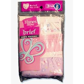 Hanes Her Way - Girls 3-Pack Panties-Asst: One Mint, Two Floral Print sizes 4 14 by Hanes