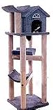 Tabby's Treehouse - brown parts with beige poles - Cat Furniture Scratching Post with Sisal
