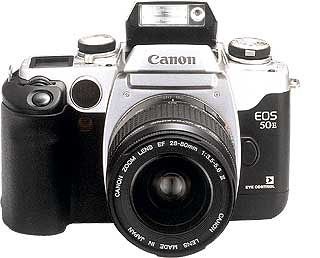 Camcorder: Canon 50 E EOS Spiegelreflex 135 mm Kamera
