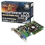 eVGA NVIDIA e-GeForce FX 5500 256 MB, 128 bit DDR AGP 8X VGA/DVI/TV Video Card (256-A8-N313-LX)