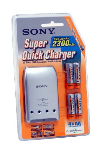 Festplatten: Sony BCG34HD4 Schnellladeger�t inkl. NiMH-Akku "Mignon AA" (2300mAh) 4er Pack