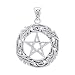 Pentacle Silver-Tone Pewter Celtic Pentagram of Pan Pendant Necklace