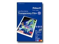 Projektoren: Pelikan Transparentfolie, DIN A4, 25 Blatt pro Packung, f�r Tintenstrahldrucker, hohe Transparenz, satte Farbwiedergabe