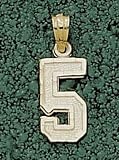 Small 1/2" Polished Single Number Polished Pendant - 14KT Gold Jewelry