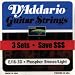 D'Addario EJ16 Phosphor Bronze Light Acoustic Guitar Strings, 3-Pack
