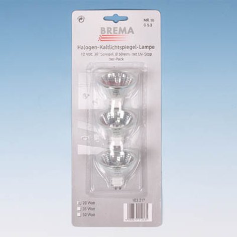 Kamerazubeh&ouml;r: Brema Halogengen - Kaltlicht - Lampe 35W 3Er 03218