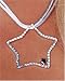 Sterling Silver and Crystal Star Pendant on Satin Cord, 17