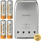 Sony Quick Battery Charger with 4 AA Ni-MH Rechargeable Batteries