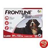 Merial Frontline Plus Flea and Tick Control for 89-to-132-Pound Dogs and Puppies, 6 Doses