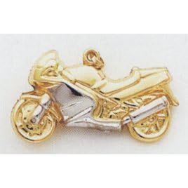 14kt Yellow Gold Two-Tone Motorcycle Charm - XAC98