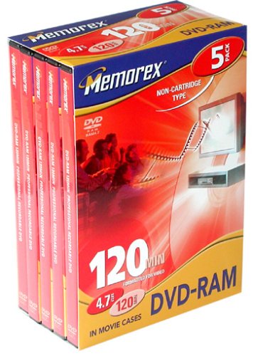MP3 Player: Memorex DVD-RAM 4,7GB 2x Speed 5er Pack Videobox
