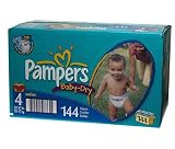 Pampers Baby-Dry Diapers, Size 4, Economy Pack, 144 Diapers
