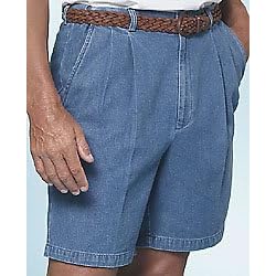 Haggar Denim Comfort Equipped Pleated Shorts by Haggar