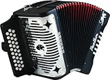 Hohner 3100 Panther GCF Diatonic Accordion, Matte Black